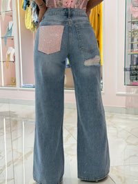 Jeans Taschino Pink Strass