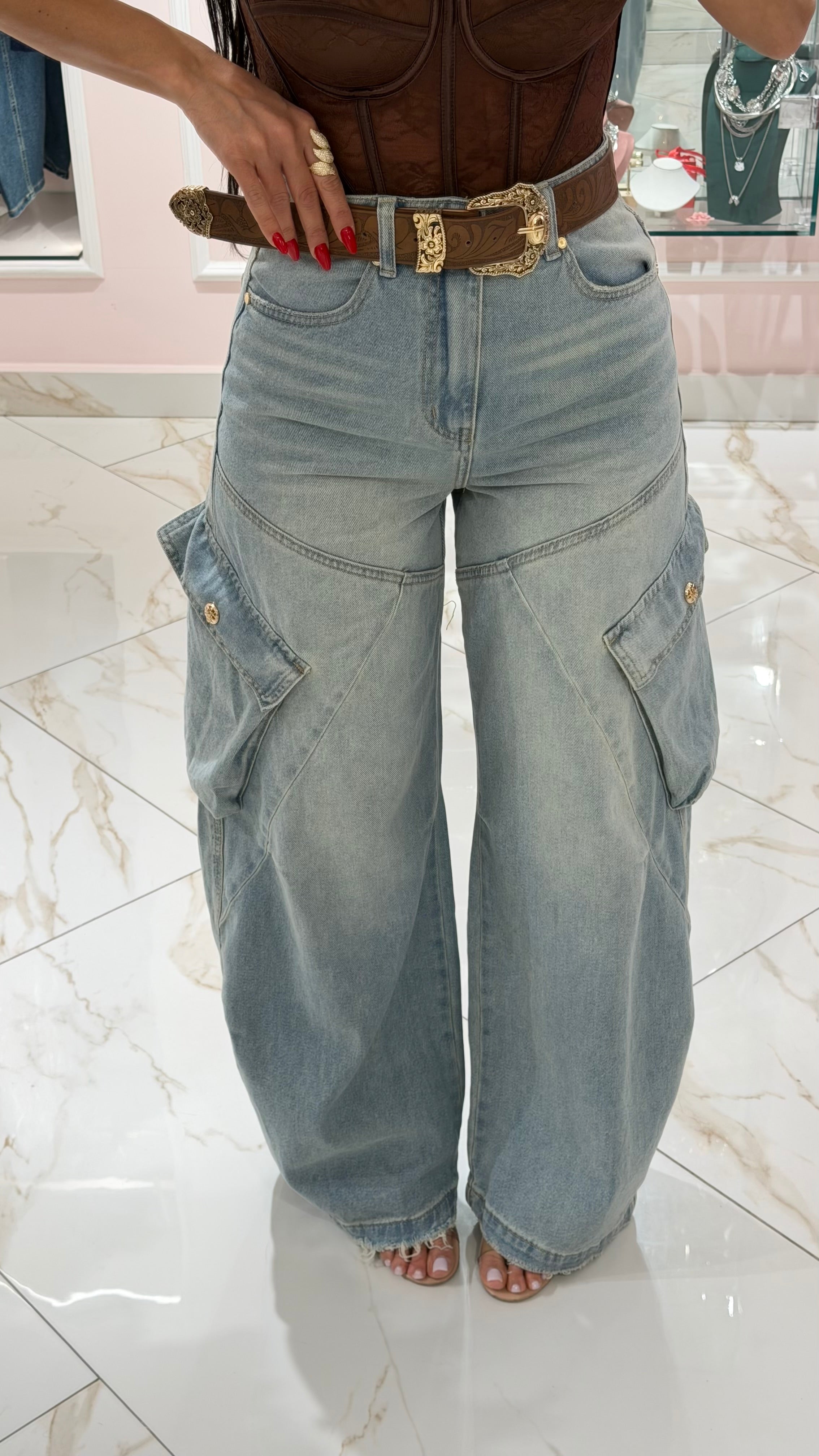 Jeans Balloon Tasconi Con Cintura
