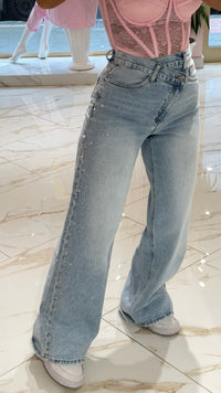 Jeans Strass Bustino Incrocio