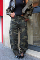 Jeans Baggy Fit Mimetico Bottoni Laterali