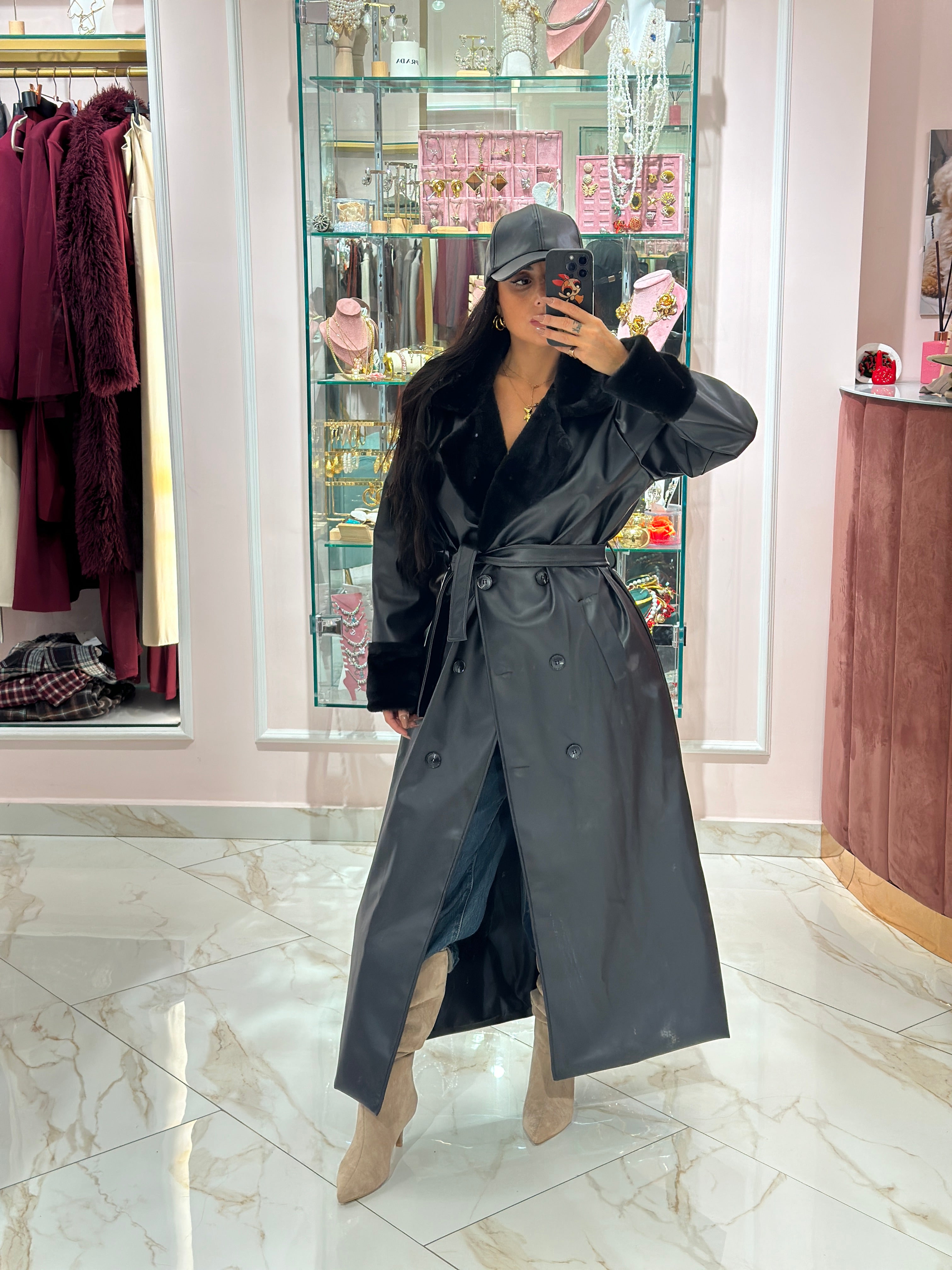 Trench Ecopelle Con Pelliccia