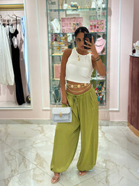 Pantalone Satin Con Elastico