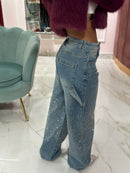 Jeans Baggy Strass