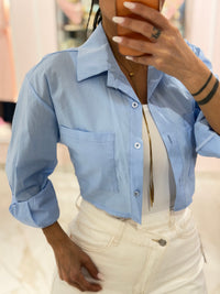 Camicia Crop con Lacci Retro