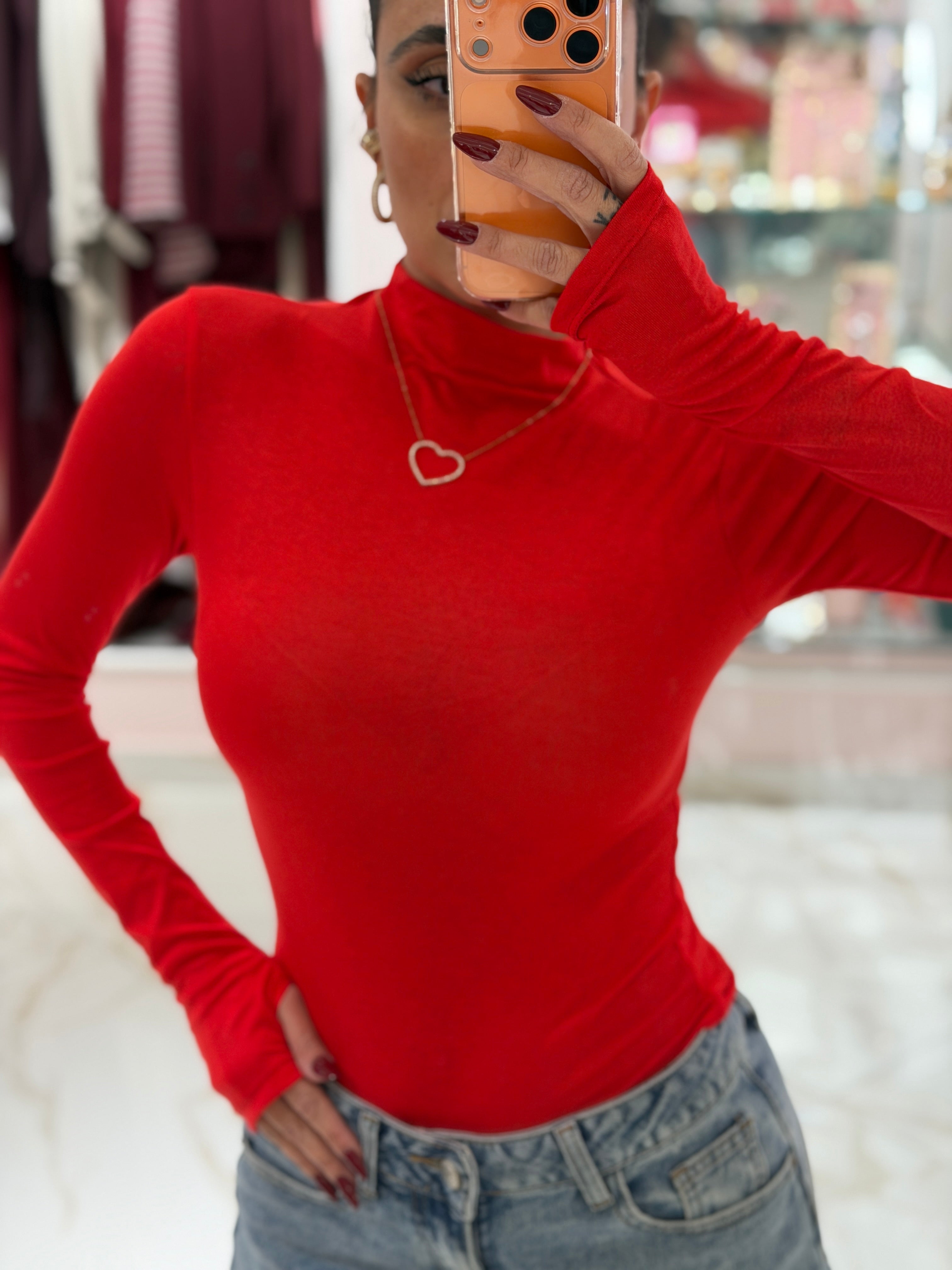 Body semitrasparente mezzo collo