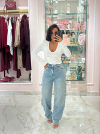 Jeans Chiaro Baggy Strass