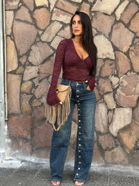 Jeans Palazzo Bottoni