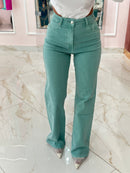 Jeans Wide Leg Verde