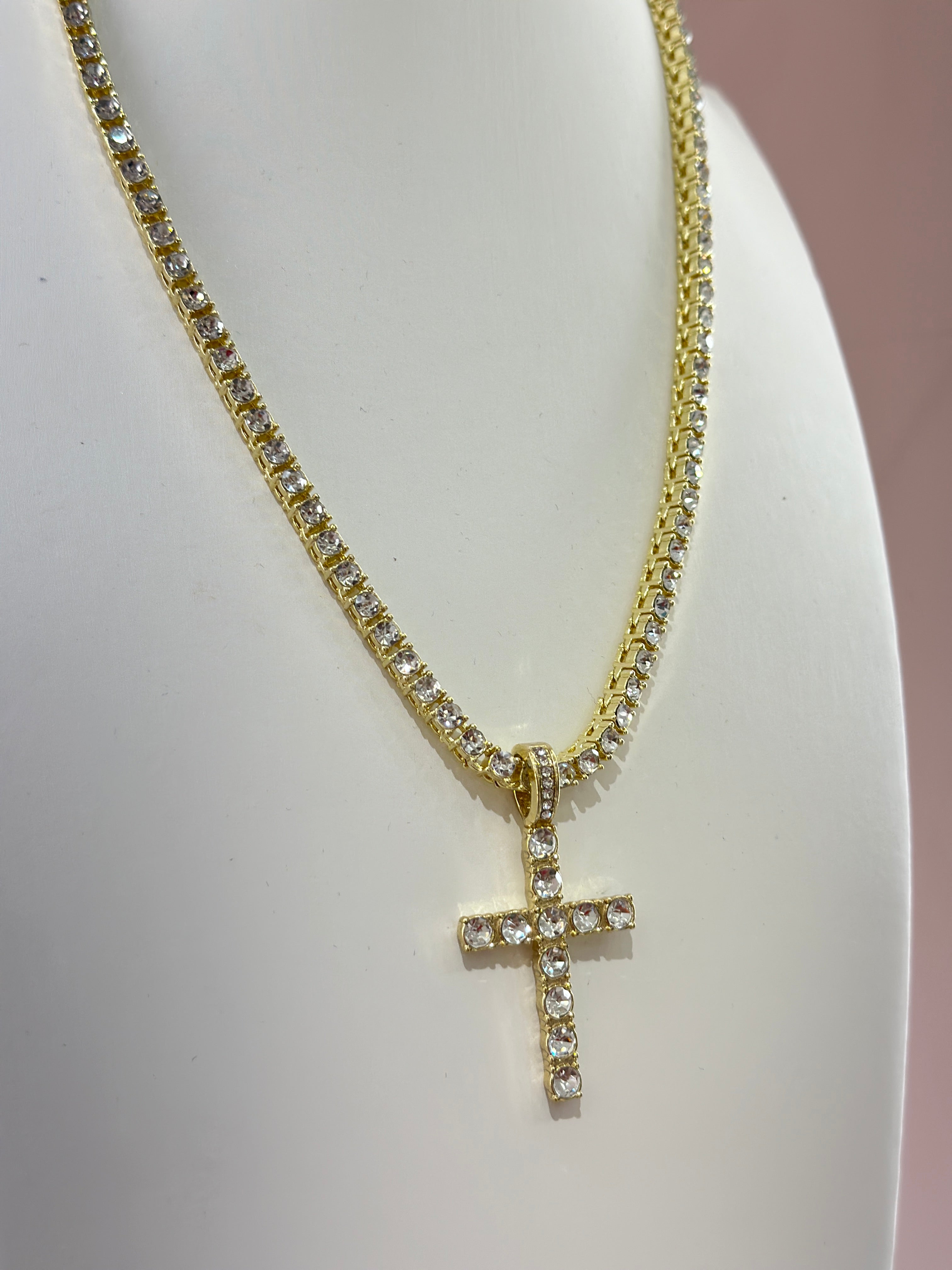 Collana Croce Strass