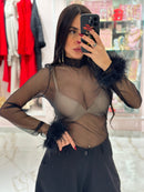 Maglia Velata Piume