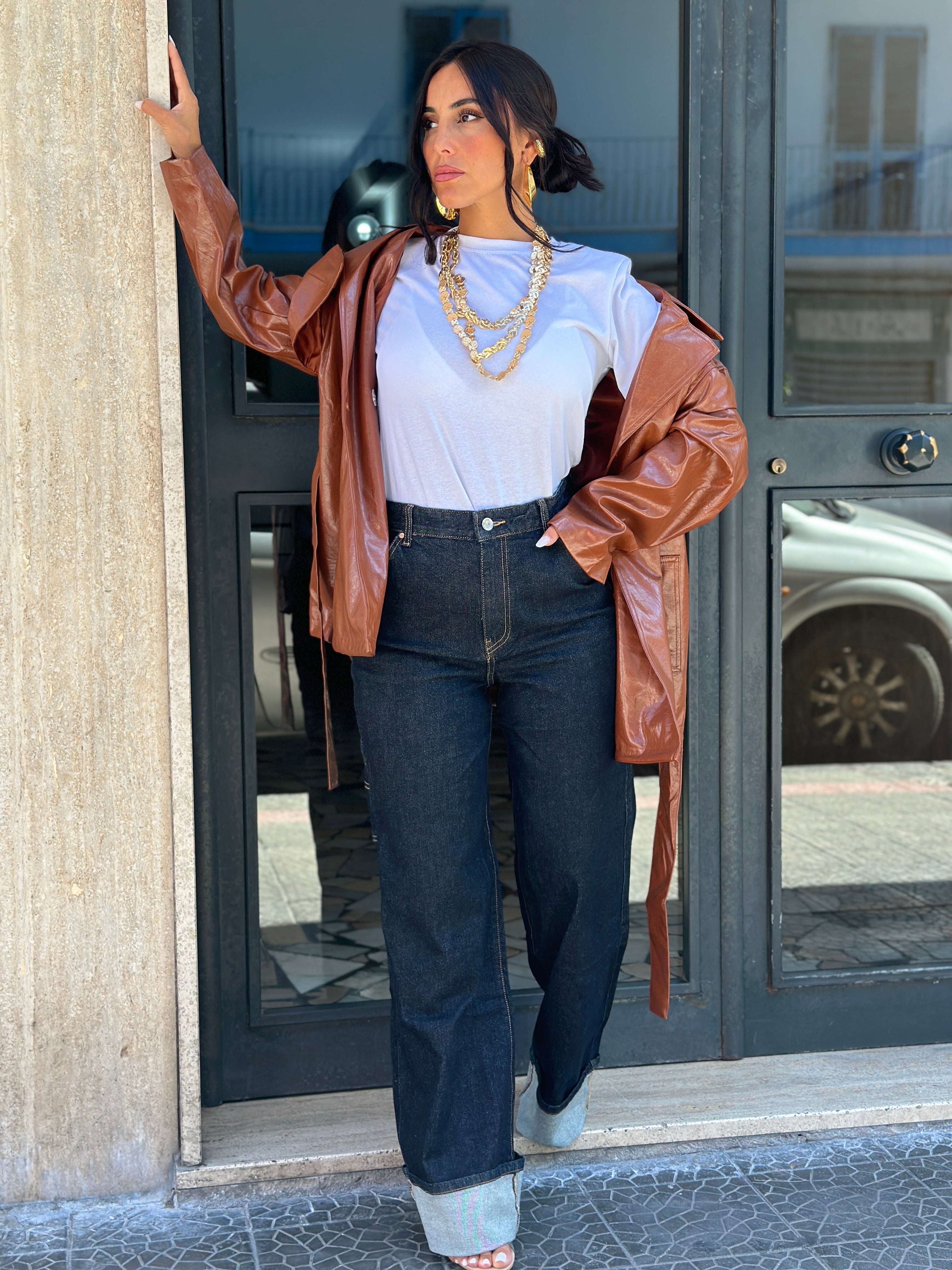 Jeans Palazzo Risvolti