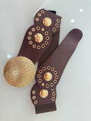 Cintura Fibbia Oro Elastico Retro
