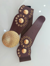 Cintura Fibbia Oro Elastico Retro