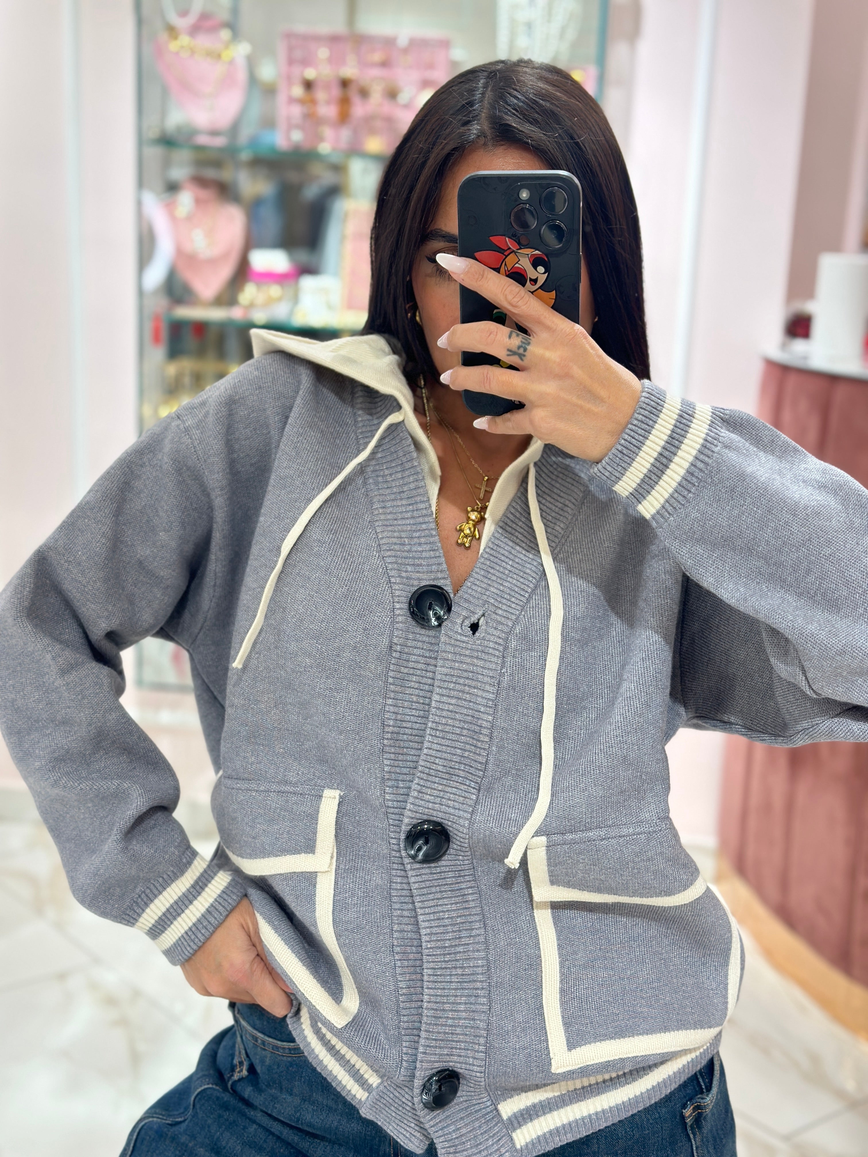 Cardigan con Cappuccio