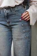 Jeans Sabbia Bottoni