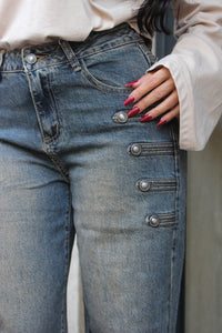 Jeans Sabbia Bottoni