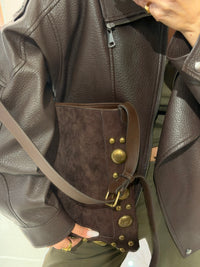 Bag Scamosciata Borchie oro