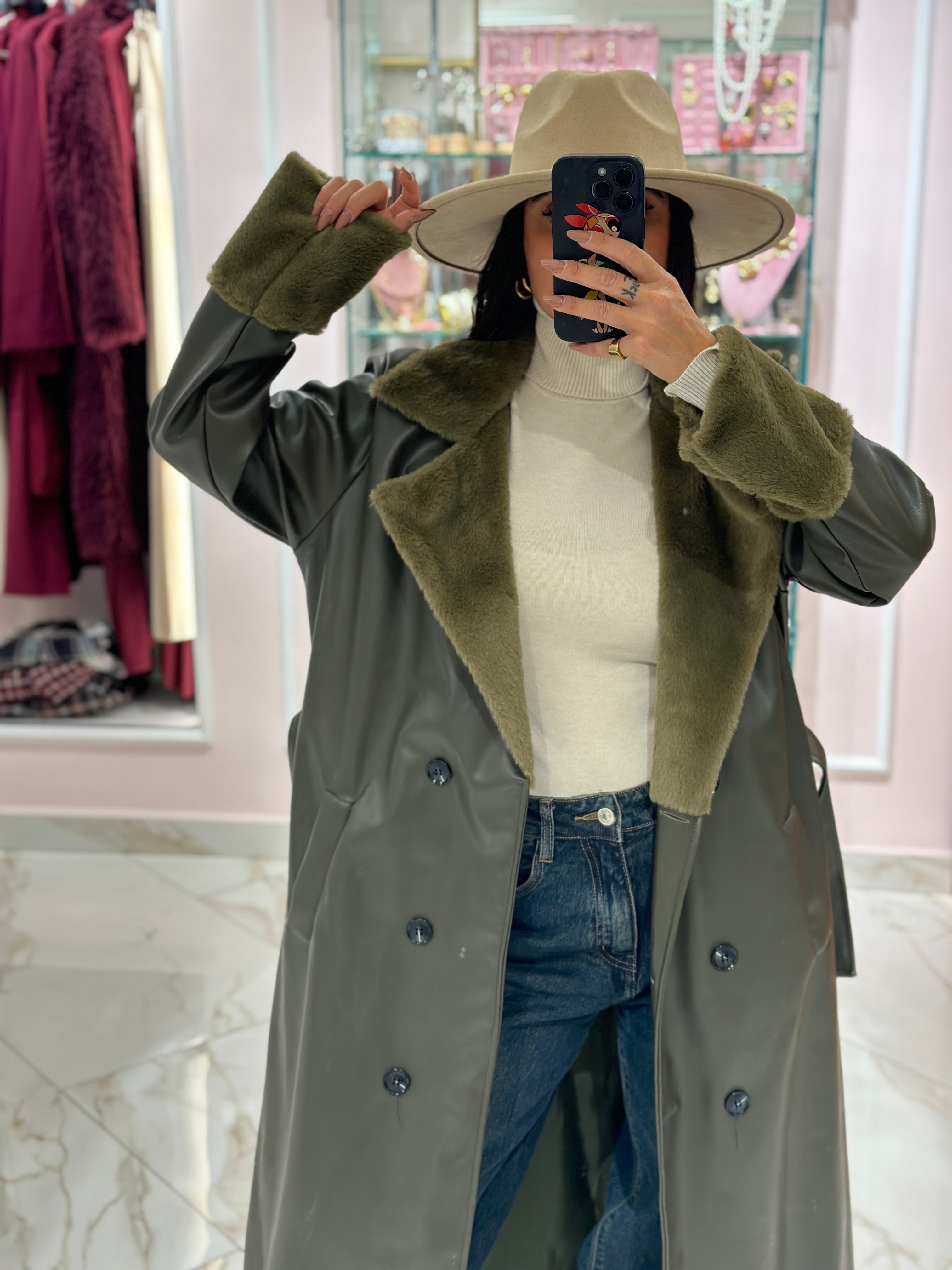 Trench Ecopelle Con Pelliccia