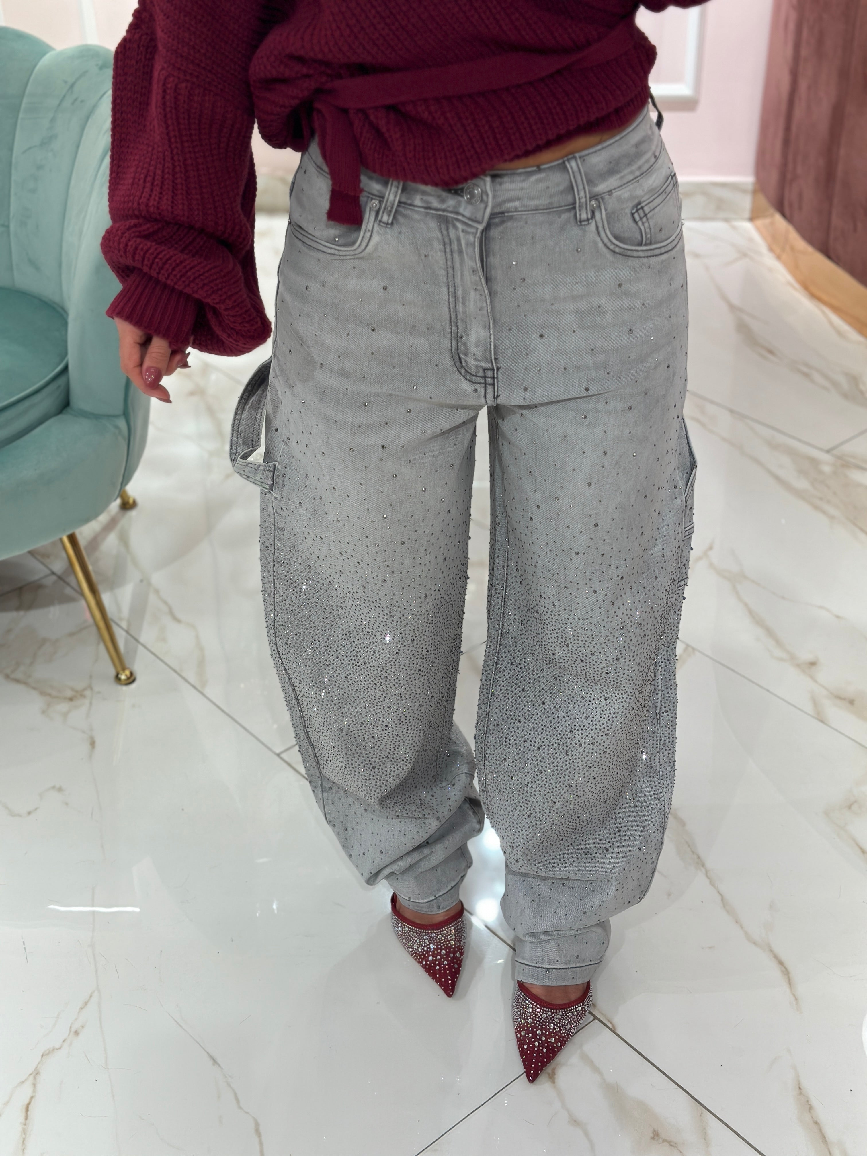 Jeans Baggy Strass