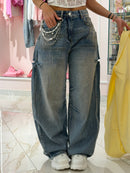 Jeans Balloon Strappi Laterali