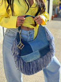 Borsa Denim Frange