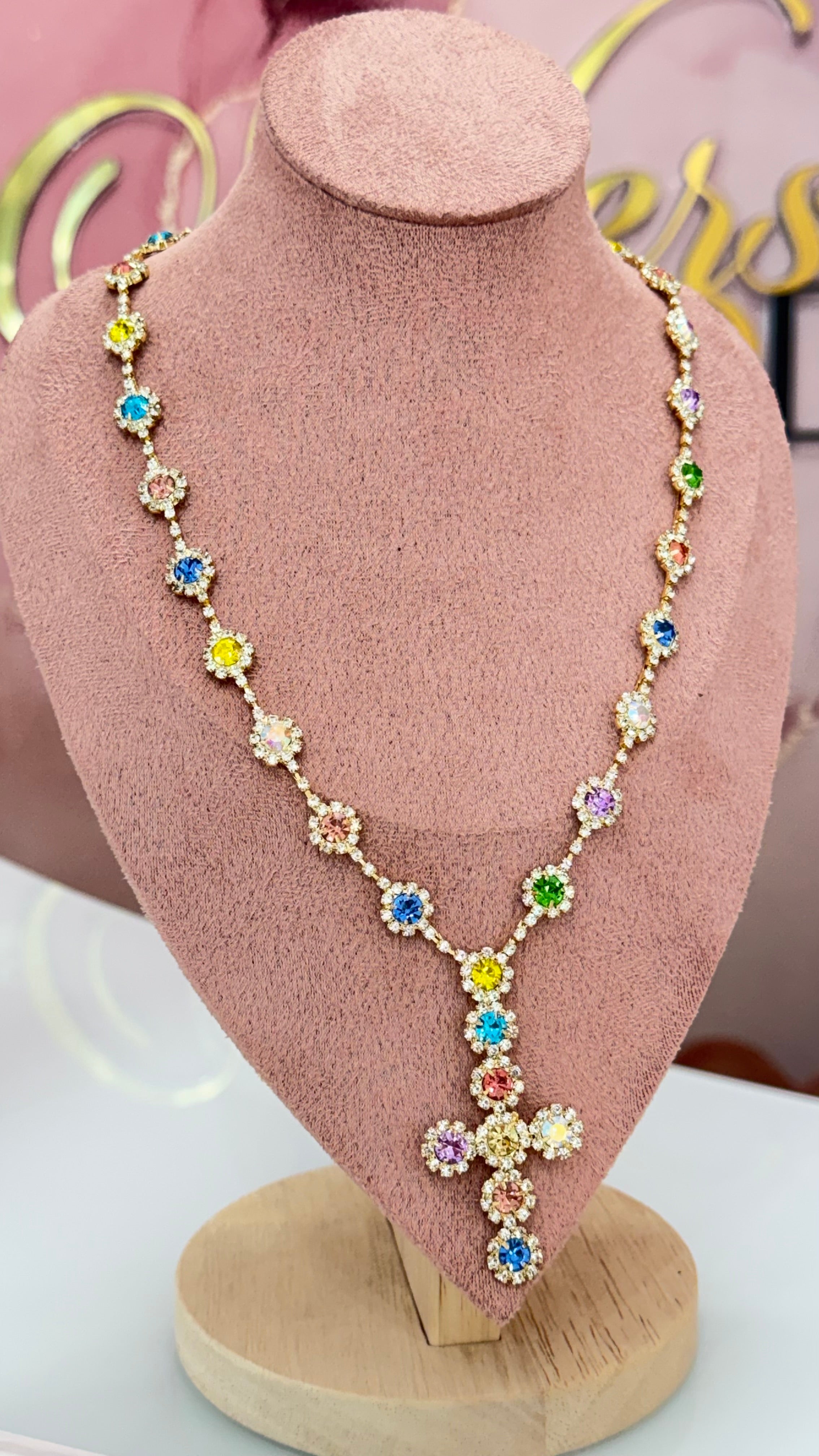 Collana Croce Strass
