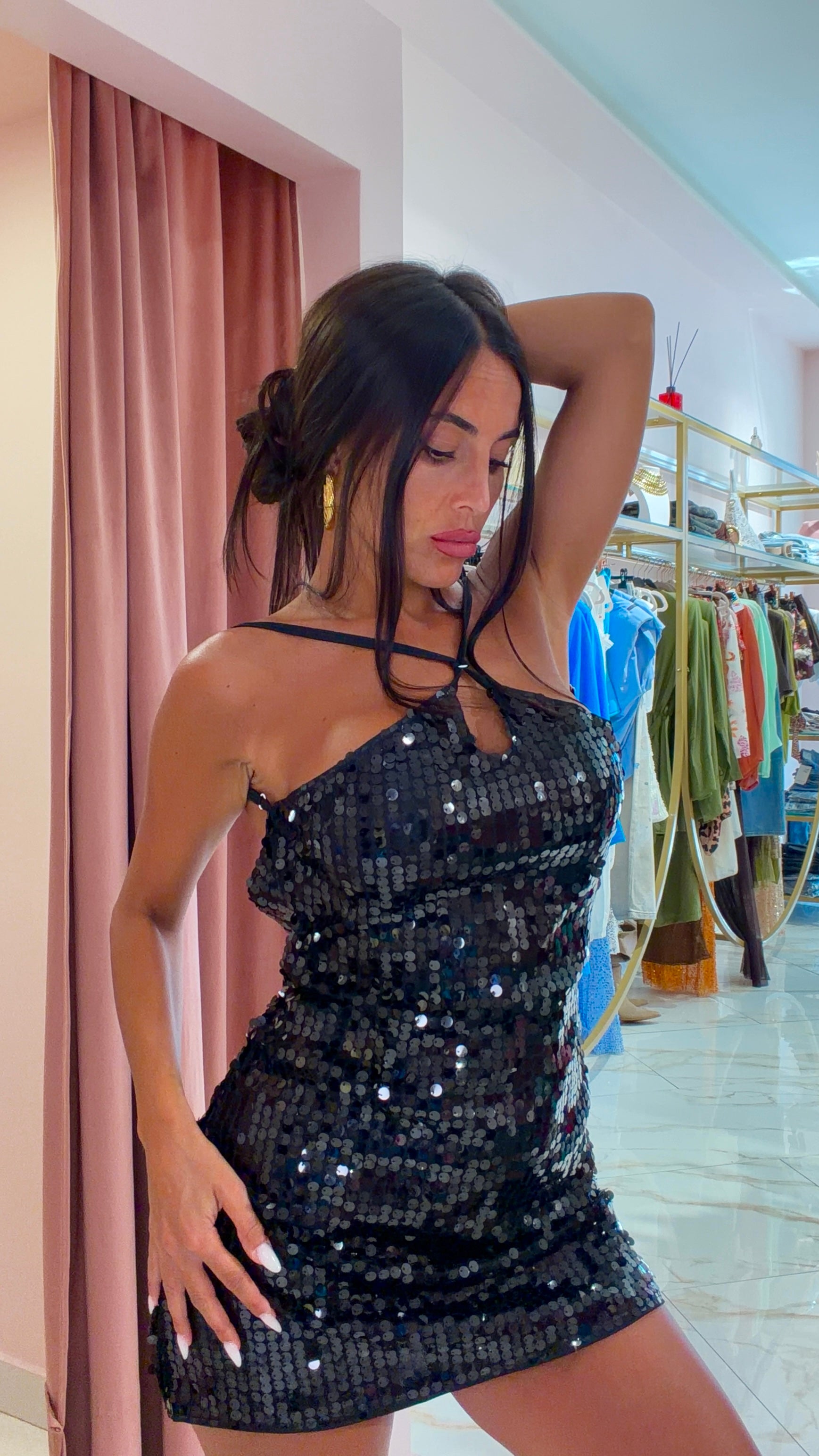 Abito Drop Paillettes