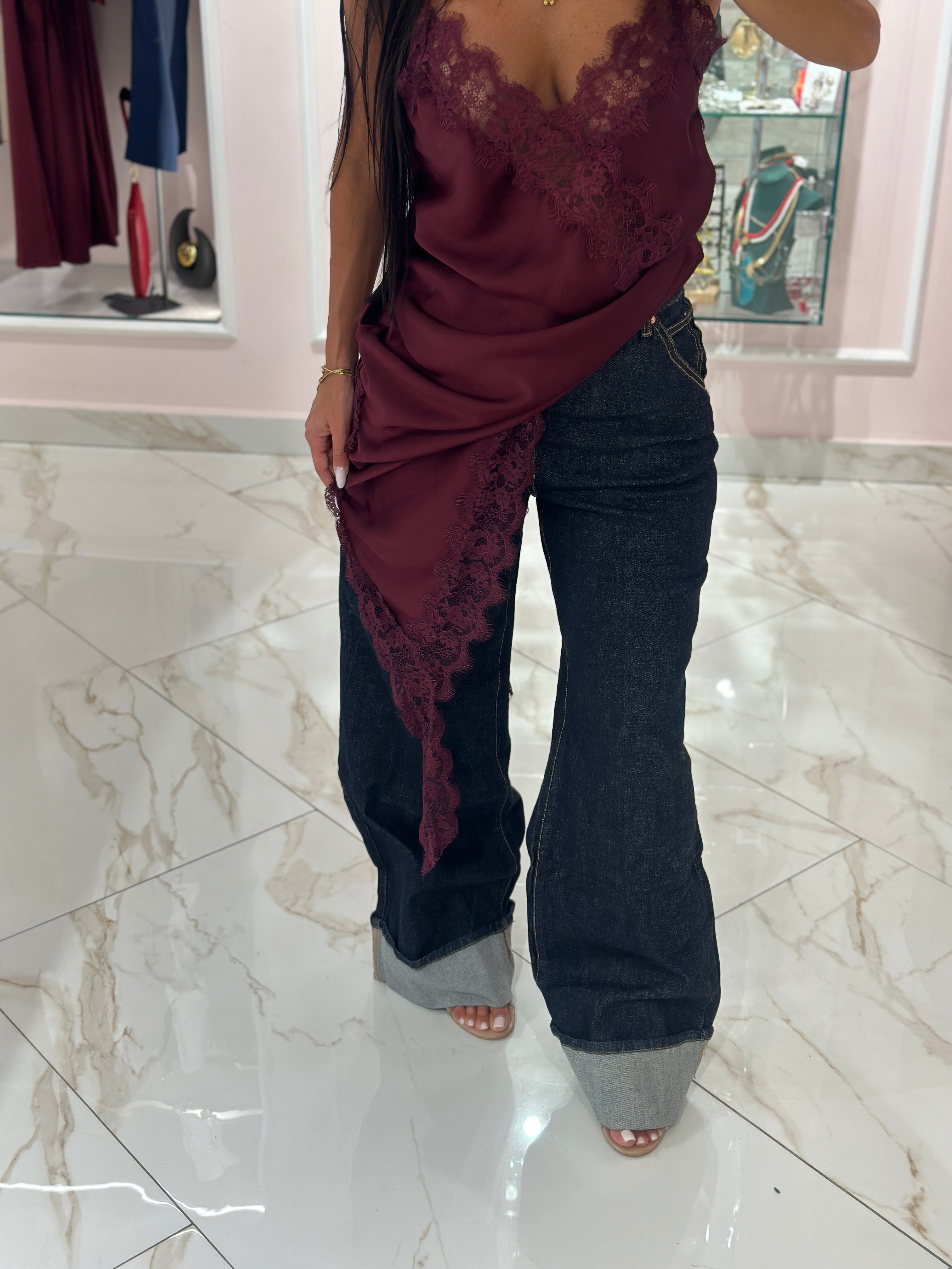 Jeans Palazzo Risvolti