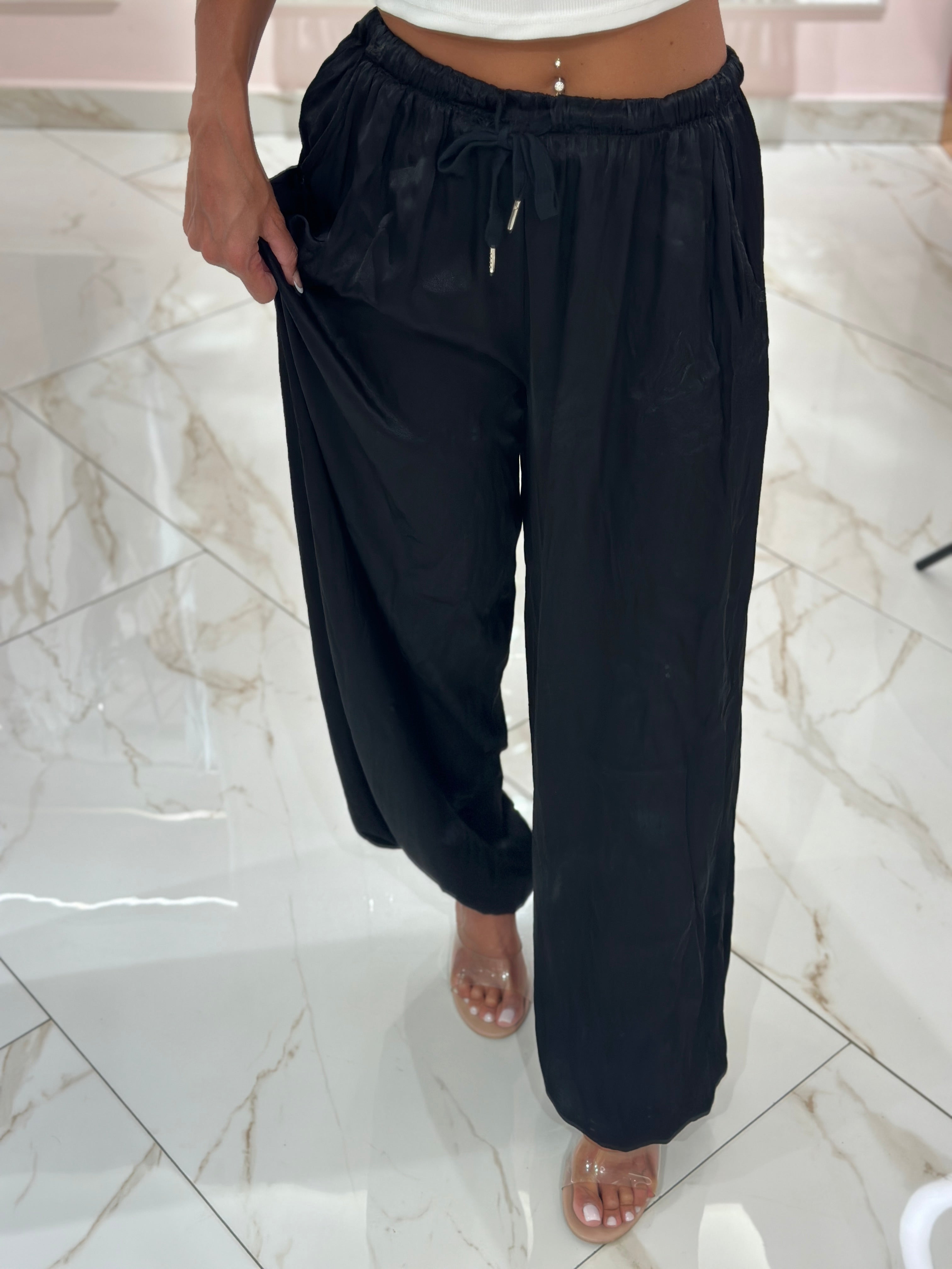 Pantalone Satin Con Elastico